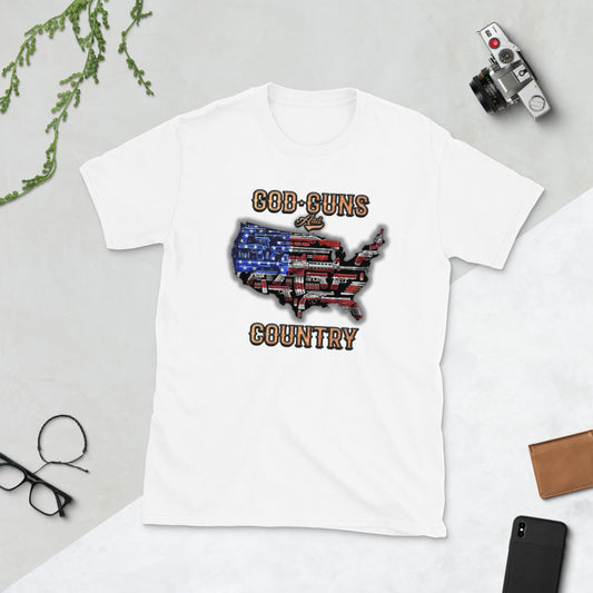 Camiseta unisex de manga corta God Gun And Country