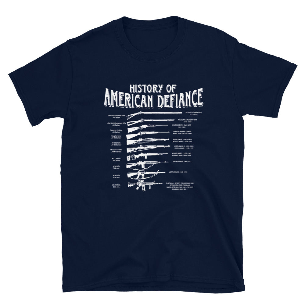 Camiseta unisex de manga corta History of American Defiance