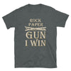 Rock paper Gun I gano camiseta unisex de manga corta
