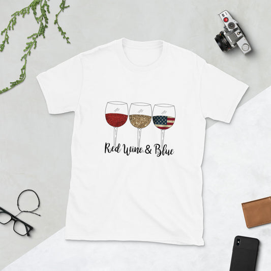 Red Wine Blue Short-Sleeve Unisex T-Shirt