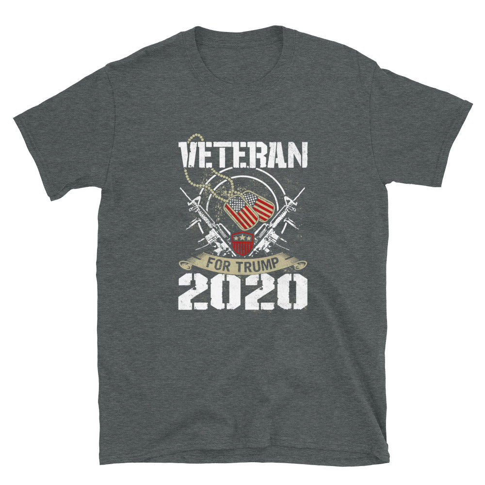 Veteran for Trump 2020 camiseta unissex manga curta