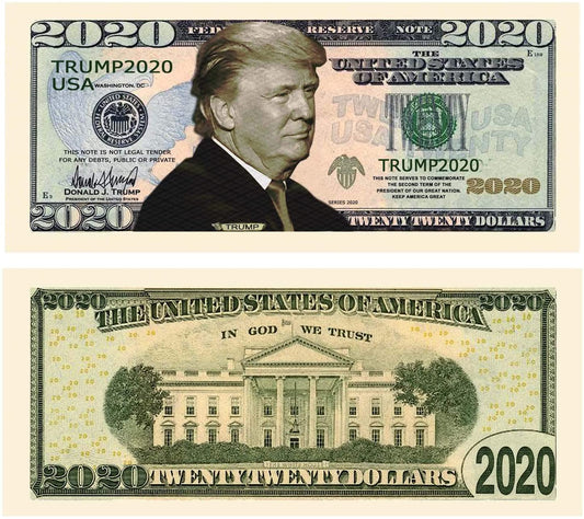 Nota de dólar presidencial da reeleição de POTUS Donald Trump 2020