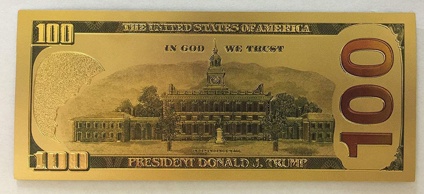 Authentic POTUS Donald Trump $100 Bill (24kt gold plated)