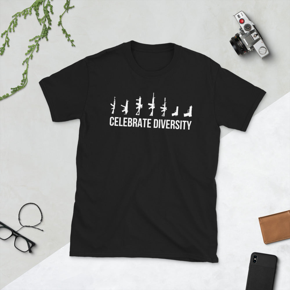 Camiseta unisex de manga corta Celebrate Diversity 2nd Enmienda