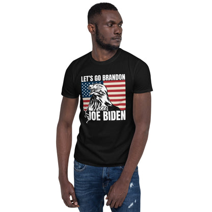 Vamos brandon Eagle American Flag Camiseta Unissex de Manga Curta