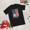 Camiseta unisex de manga corta con la bandera estadounidense de la estatua de la libertad de Brandon