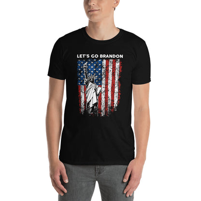 Let's go brandon statue of liberty American flag Short-Sleeve Unisex T-Shirt