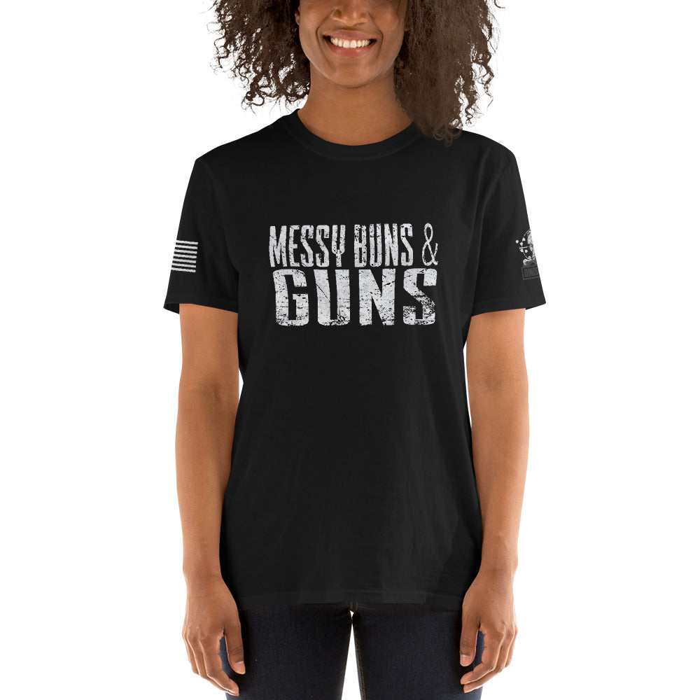 Messy Buns & Guns Short-Sleeve Unisex T-Shirt