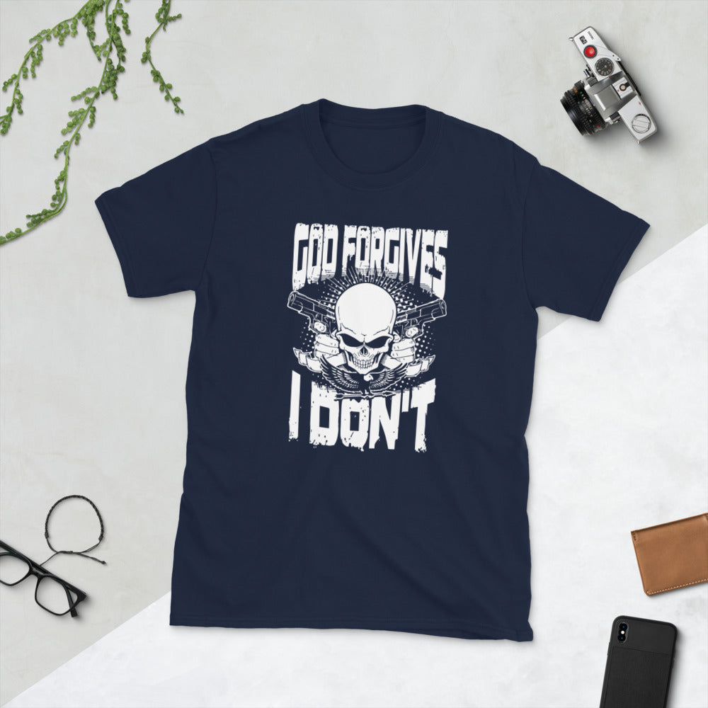 God Forgives I Don't Short-Sleeve Unisex T-Shirt