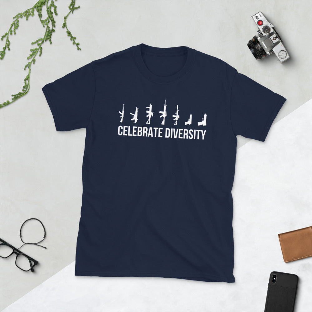Camiseta unisex de manga corta Celebrate Diversity 2nd Enmienda