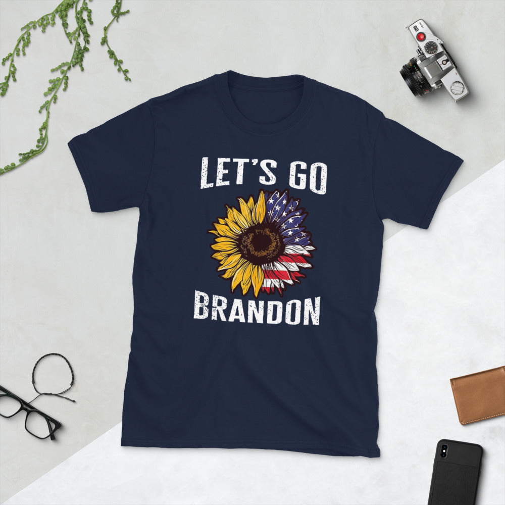 Let's go brandon t shirt sunflower Short-Sleeve Unisex T-Shirt
